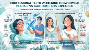 A bright, clean smile conveys vitality, health, and confidence. Over time, however, exposure to rich foods, morning coffees, and natural aging gradually darkens the natural shade of our teeth. For patients searching for safe and effective teeth whitening Toowoomba services, the sheer volume of over-the-counter charcoal scrubs, whitening strips, and online LED gadgets can be overwhelming. While supermarket whitening products often promise dramatic changes, only clinical-grade whitening overseen by an experienced teeth whitening dentist Toowoomba residents rely on can deliver noticeable, safe, and long-lasting results without eroding sensitive tooth enamel. Why Do Teeth Discolour? To understand how whitening works, it helps to understand the two main types of dental staining: Extrinsic Stains: These surface stains develop in the outer enamel layer, primarily caused by chromogens (pigment compounds) found in coffee, tea, red wine, cola, curry sauces, and tobacco smoke. Intrinsic Stains: These deeper discolourations sit within the inner dentin layer of the tooth. They can result from childhood exposure to certain antibiotics (such as tetracycline), excessive fluoride ingestion, natural enamel thinning from aging, or trauma to a tooth's internal pulp. Over-the-counter abrasive pastes only scrub at surface debris, which can scratch enamel if used excessively. In contrast, professional teeth whitening Toowoomba dental clinics administer uses safe, buffered hydrogen or carbamide peroxide gels that penetrate micro-pores in the enamel to break down deep intrinsic pigment molecules. In-Chair Whitening vs Custom Take-Home Kits When visiting a reputable cosmetic dental clinic Toowoomba locals trust, you will generally be offered two proven pathways: immediate in-chair whitening or a dentist-prescribed custom take-home system. The In-Chair Advantage: Philips Zoom! For patients seeking immediate results—such as before a wedding, graduation, or milestone event—in-chair Zoom teeth whitening is the most efficient choice. Your dentist applies a protective resin barrier over your gums and lips, exposing only the enamel. The high-potency whitening gel is applied and activated using a specialised blue LED light, breaking apart stubborn stains across three or four 15-minute cycles in a single appointment. The Custom Take-Home System If you prefer whitening at your own pace from home, your dentist takes precise digital impressions of your dental arches to fabricate custom-fitted plastic trays. Unlike generic store-bought trays, these custom trays fit flush against your teeth, keeping the whitening gel in direct contact with enamel while preventing it from leaking onto delicate gum tissue. You simply apply the prescribed gel into the trays and wear them daily for 30 to 60 minutes over a fortnight. Is Whitening Safe for Sensitive Teeth? Temporary tooth sensitivity is the most common concern for whitening patients. It occurs when peroxide opens microscopic channels (dentinal tubules) leading toward the tooth nerve, making the tooth temporarily sensitive to hot and cold temperatures. How Dental Clinicians Minimise Sensitivity: Pre-Whitening Oral Health Check: We inspect your teeth for active cavities, leaking restorations, or exposed root surfaces through general dentistry examinations before applying bleaching agents. Bleaching gel applied over untreated decay can cause sharp nerve irritation. Desensitising Formulations: Modern whitening gels like Philips Zoom incorporate ACP (Amorphous Calcium Phosphate) and potassium nitrate to soothe nerve endings and remineralise enamel during treatment. Customised Peroxide Concentrations: Take-home gels come in various strengths (from 10% to 22%), allowing your dentist to calibrate the formula to your personal sensitivity threshold. Maximising Your Whitening Results: The First 48 Hours Your enamel remains slightly porous for the first 48 hours following any bleaching session. To lock in your bright new shade, follow the standard "White Diet": What to Avoid: Black tea, espresso, flat whites, and hot chocolate Red wine, dark beers, and coloured spirits Berries, tomato-based pasta sauces, soy sauce, and curries Tobacco products and coloured mouthwashes What to Enjoy: Water, milk, and clear soda Chicken breast, white fish, and tofu White rice, plain pasta, and peeled potatoes Cauliflower, white bread, and plain yoghurt Whitening as Part of a Comprehensive Smile Makeover Teeth whitening is often the first step in a broader smile makeover Toowoomba treatment plan. Because restorative materials like composite resin, ceramic crowns, and dental veneers cannot be lightened with bleach, whitening your natural teeth first allows your dentist to match future restorations directly to your brightest, cleanest enamel shade. Frequently Asked Questions Will teeth whitening damage my tooth enamel? No. Professional whitening products formulated for dental use are pH-balanced and thoroughly tested to ensure they do not strip or soften healthy tooth enamel when used according to clinical instructions. How long do teeth whitening results last? Results generally last between 12 and 24 months, depending on lifestyle factors such as your intake of coffee, tea, and red wine, as well as routine oral hygiene. Most patients maintain their shade with brief touch-up sessions once or twice a year using custom trays. What should I do if my gums feel irritated after whitening? Mild irritation typically subsides within 24 hours. Using a soft-bristled brush and an anti-sensitivity toothpaste containing potassium nitrate helps soothe tissues quickly. If pain persists, our emergency dentist team is available for advice. About Westbrook Family Dental Located within the growing Westbrook community, Westbrook Family Dental provides high-quality cosmetic, preventive, and restorative dental care to individuals and families across the Toowoomba region. Our modern practice is designed to make your visits calm, comfortable, and efficient. We use proven clinical whitening systems that deliver consistent, predictable shade improvements while prioritizing the health and safety of your enamel and gums. Address: 85 Main Street, Westbrook QLD 4350 Phone: (07) 4529 7477 Website: westbrookdental.com.au Read More / Learn More: Discover in-chair Zoom Teeth Whitening Explore our full range of Cosmetic Dentistry Learn about teeth alignment with Orthodontics Long-term tooth restorations via Dental Implants Preventive hygiene and checks at General Dentistry Same-day care through our Emergency Dentist Services